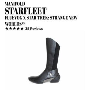 Fluevog x Star Trek Starfleet Black Leather Boots Size 7 (fits 6.5) $499 DEAL